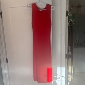 Eesome Vibrant Red Midi Dress